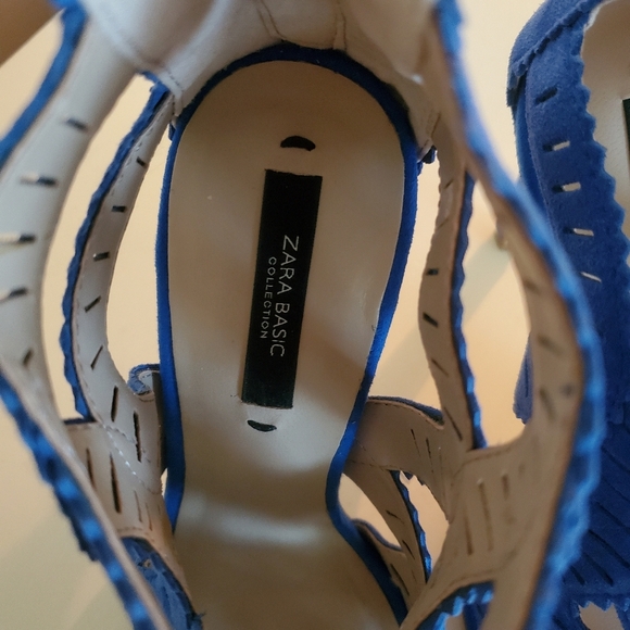 Zara blue microsuede cutout heels - Picture 8 of 13